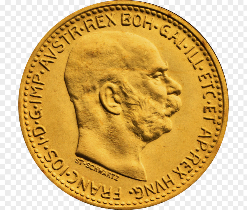 Gold Austria Ducat Coin PNG