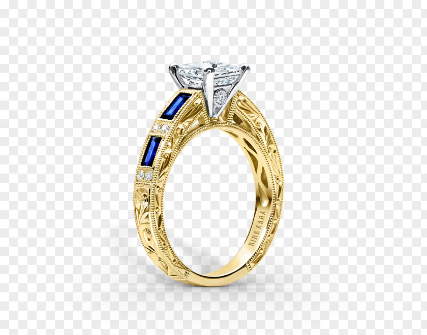 Ring Engagement Wedding Gold Princess Cut PNG