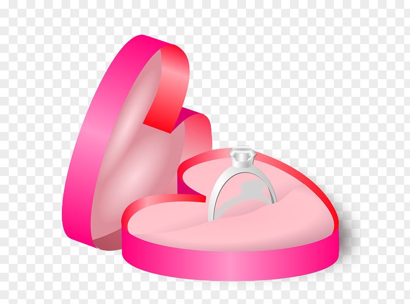 Pink Heart-shaped Ring Box Wedding Icon PNG