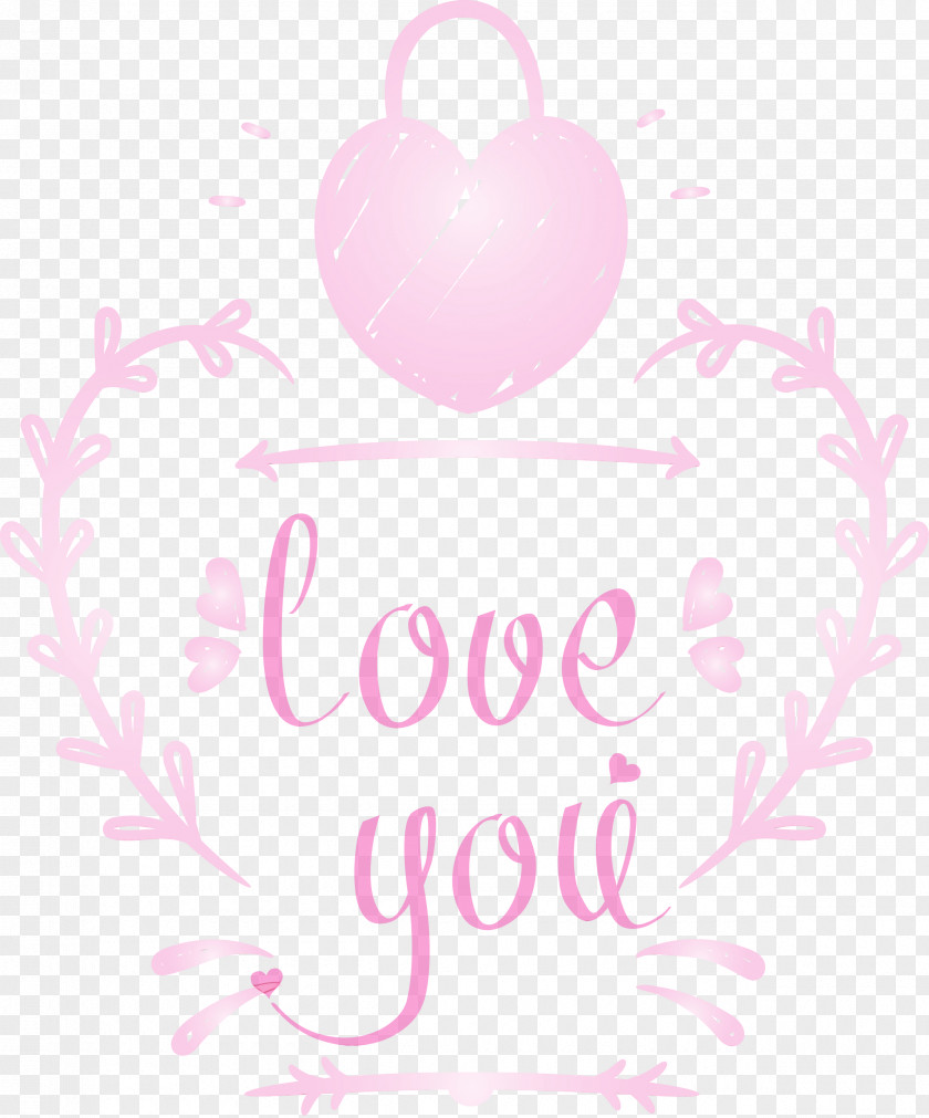 Pink Text Heart Font Love PNG