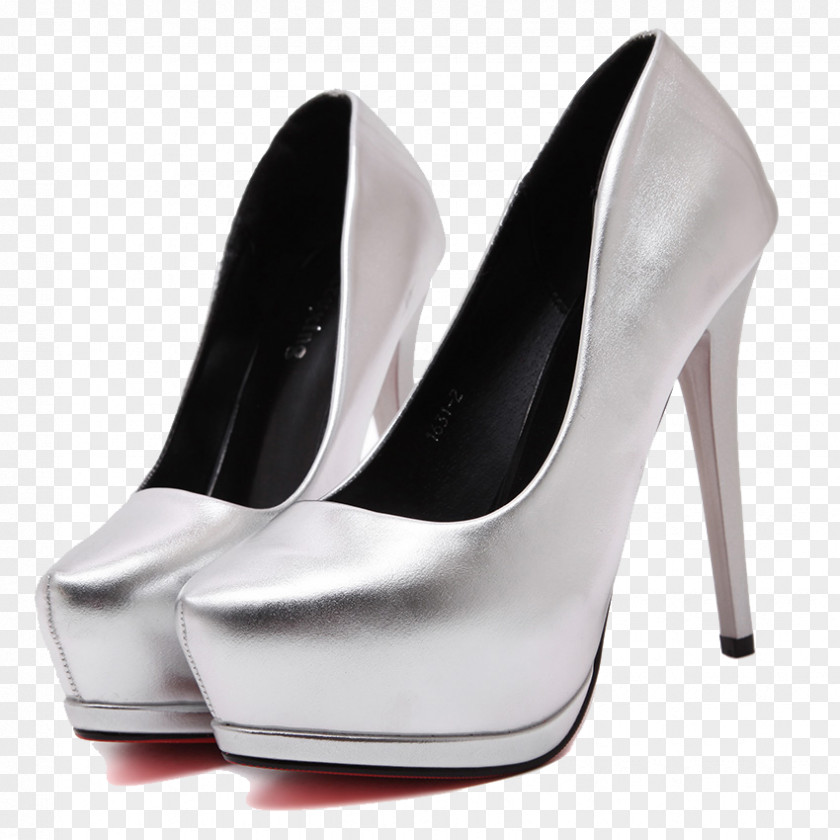 Silver High Heels High-heeled Footwear Designer Shoe PNG