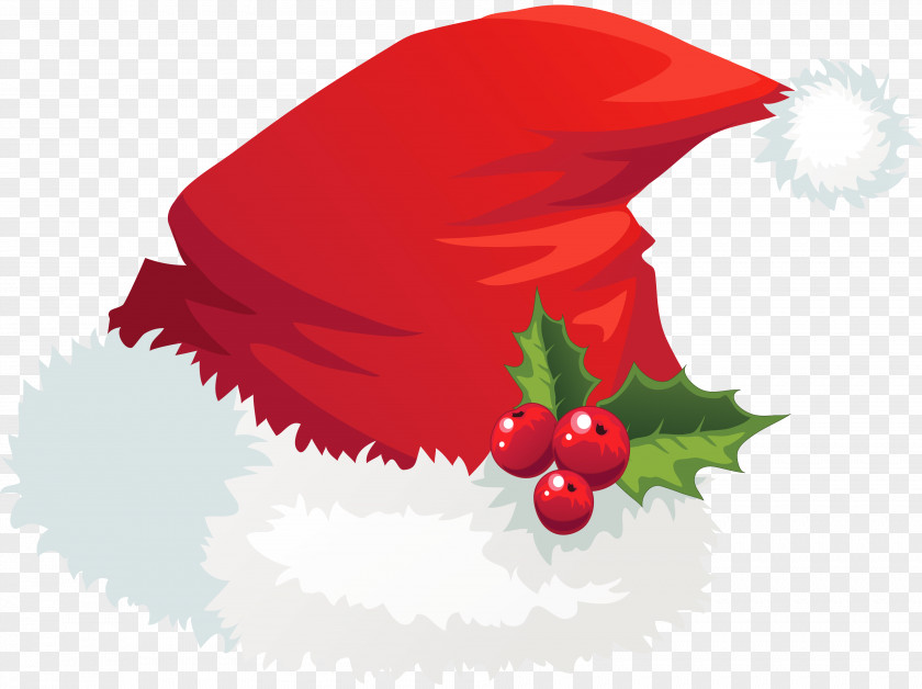 Transparent Santa Hat With Mistletoe Picture Claus Christmas Clip Art PNG