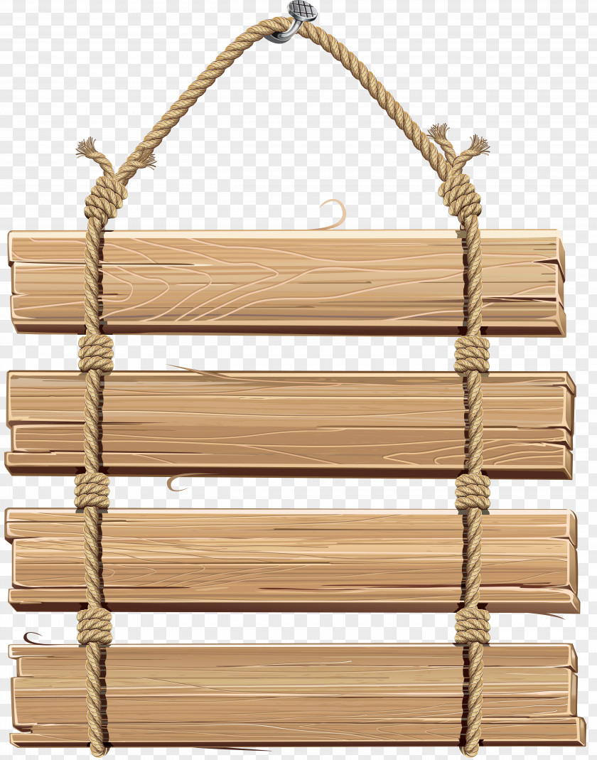 Wooden Wood Plank Hanging Rope PNG