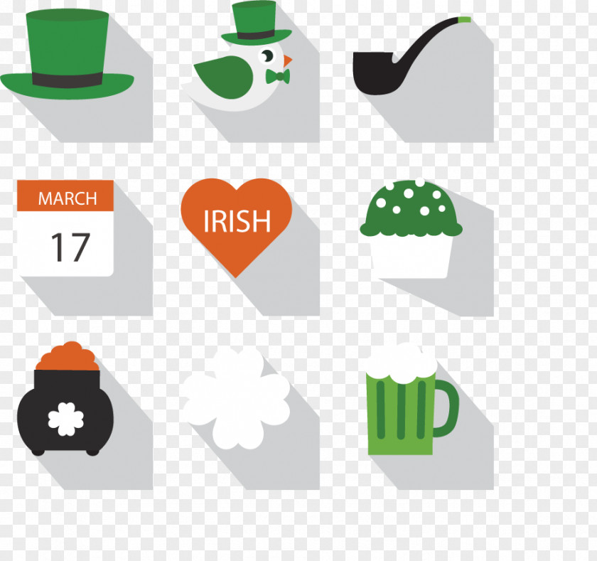 9 Exquisite St. Patrick's Day Icon Vector Material Ireland Saint Patricks PNG