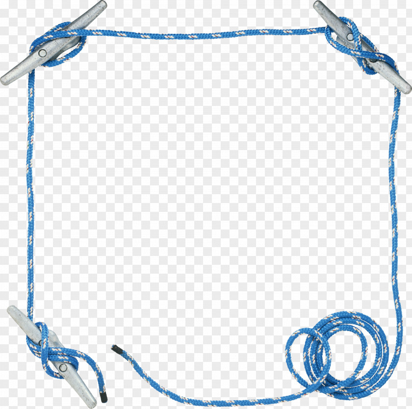 Blue Frame Picture Frames Text Rope PNG