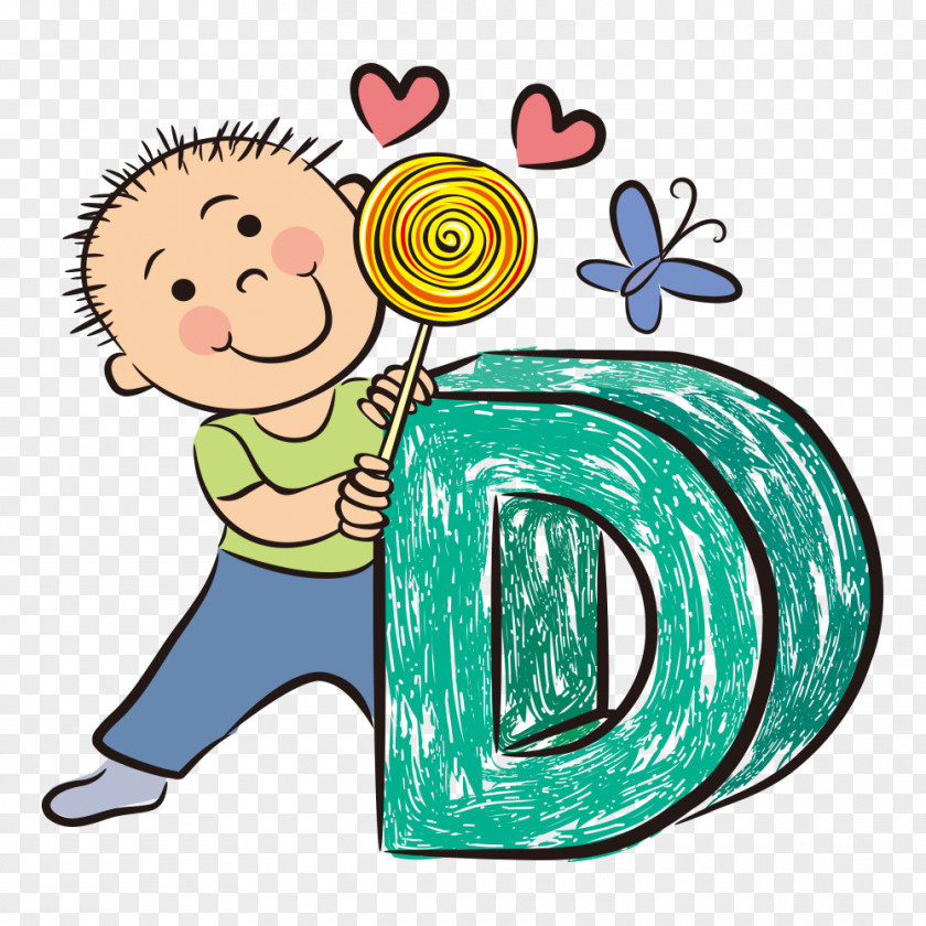 Cartoon Boy Letter Abcd For Kids Alphabet Illustration PNG
