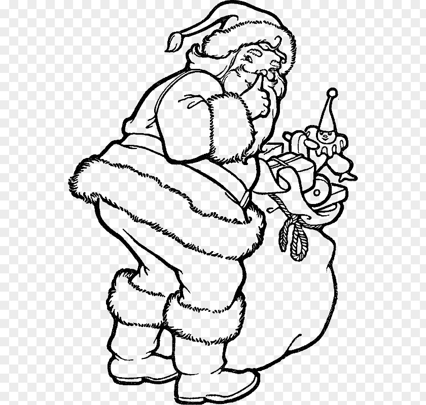 Santa Claus Line Art Drawing Clip PNG