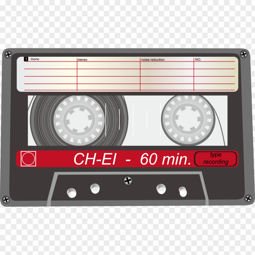 Vintage Retro Tape Vector Material Euclidean Compact Cassette PNG