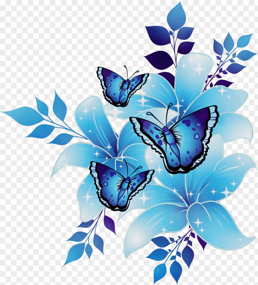 Wing Morning Glory Floral Design PNG