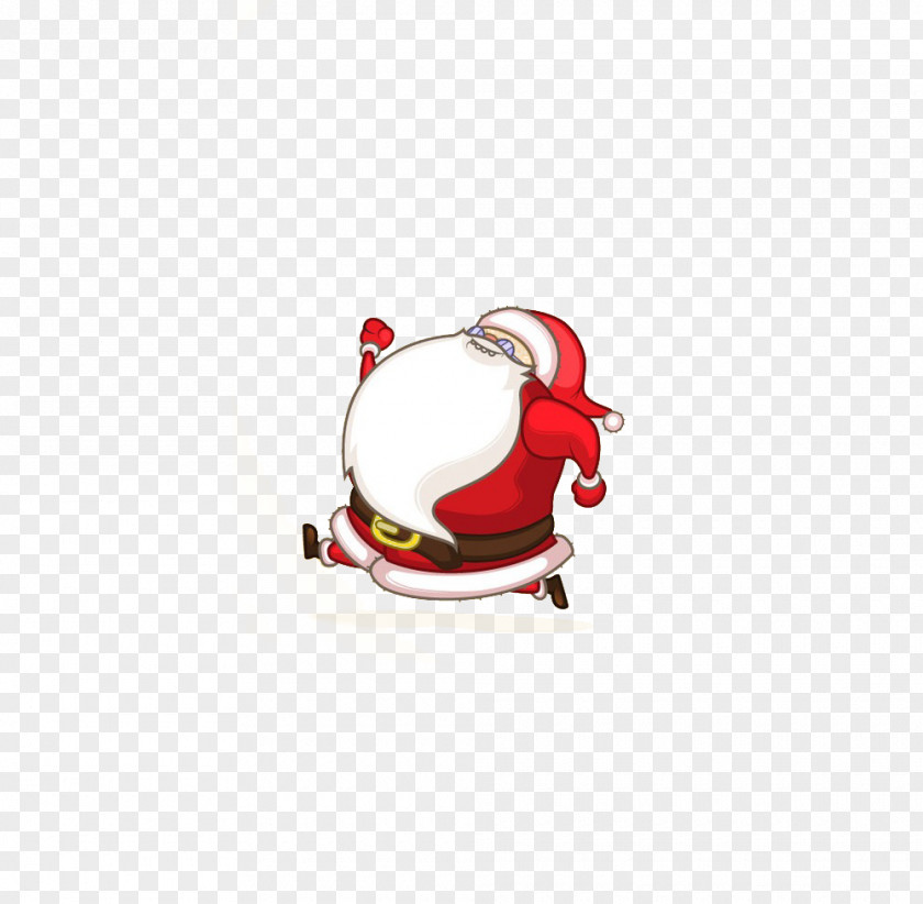 Running Santa Claus Christmas Drawing PNG