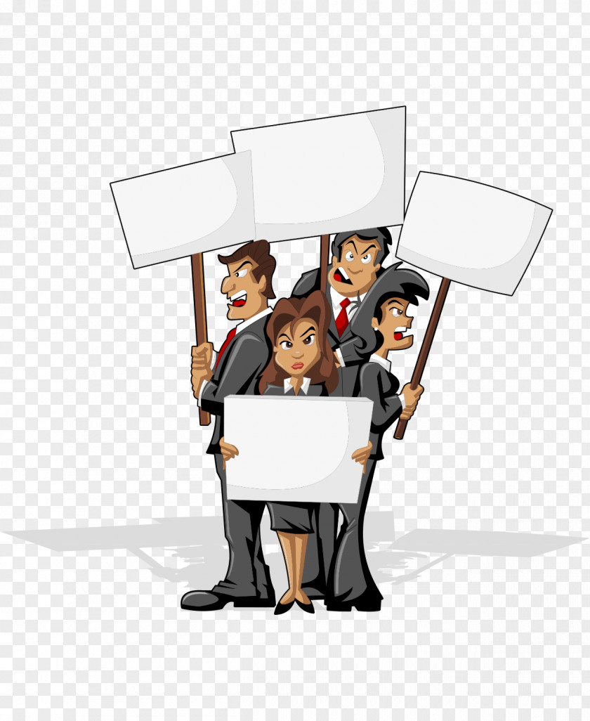 White-collar Business People Placards Illustration Royalty-free PNG