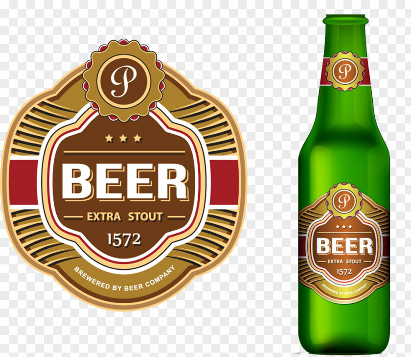 HD Beer Material Bottle Label PNG