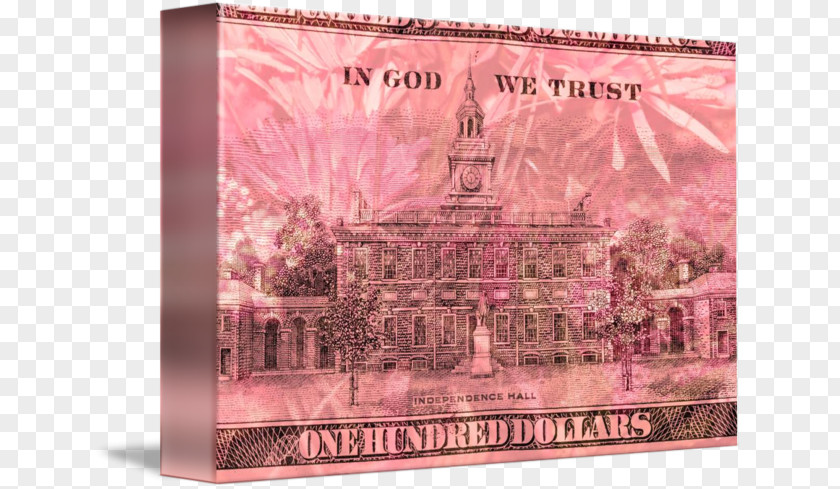 Hundred Dollar Bills Postage Stamps Pink M Banknote Mail PNG