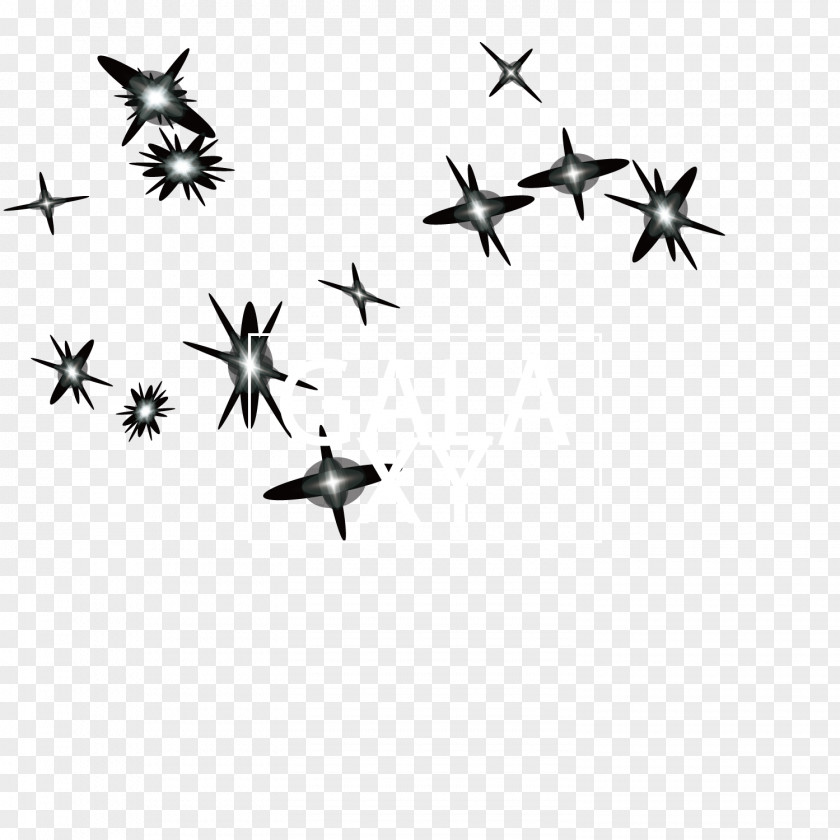 The Stars Of Night Black And White Angle Point Pattern PNG