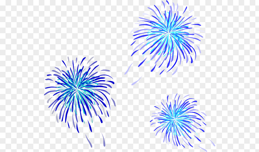 Blue And Purple Fireworks Vector PNG