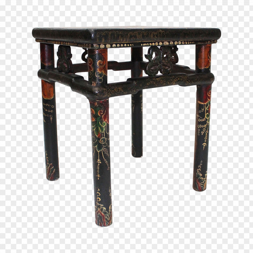 Hand Painted Desk Table Garden Furniture PNG