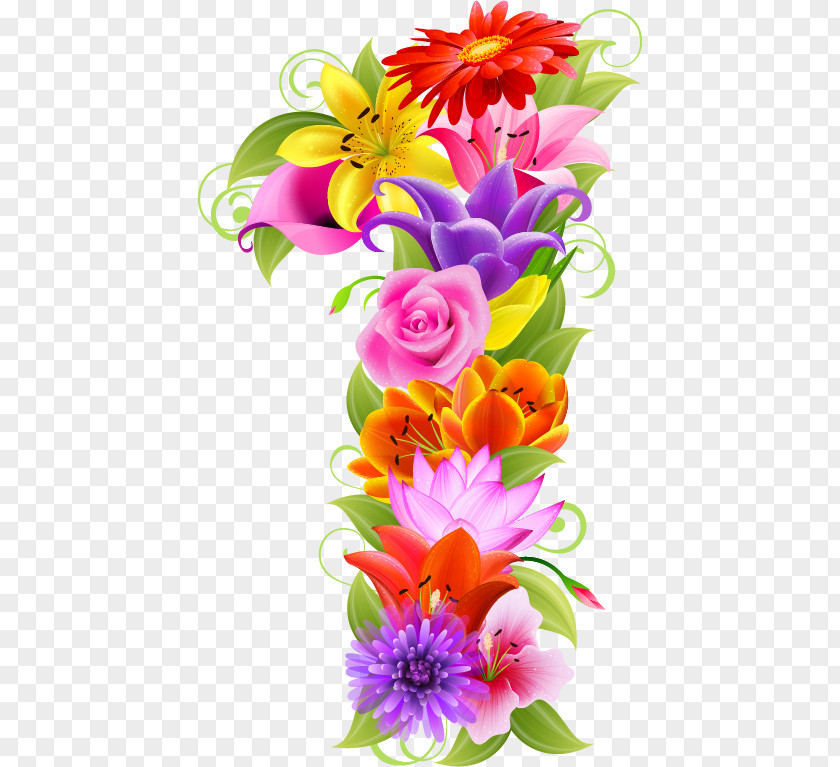Number Birthday Floral Design Flower Clip Art PNG