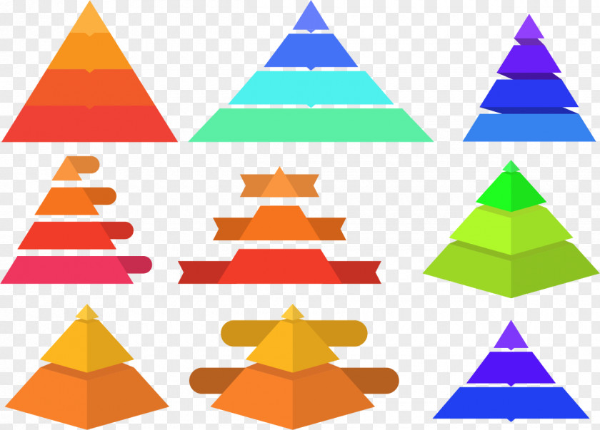 Various Pyramid Chart Infographic Clip Art PNG