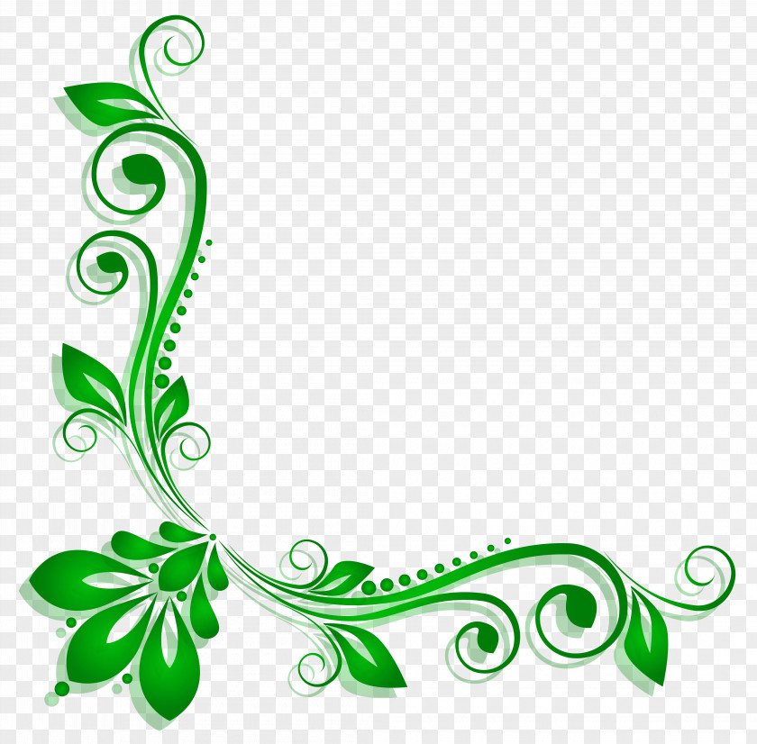 Green Floral Cliparts Flower Design Clip Art PNG