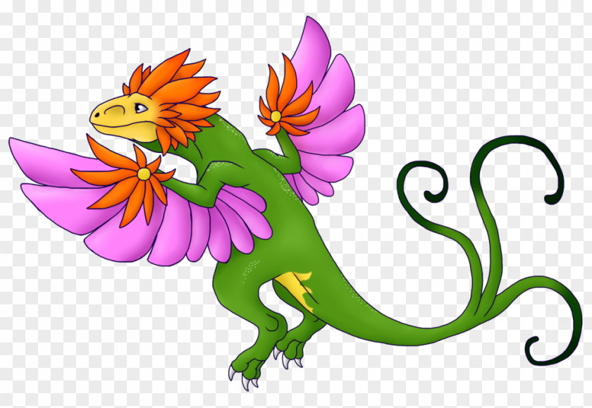 Dragon Cut Flowers Drawing PNG