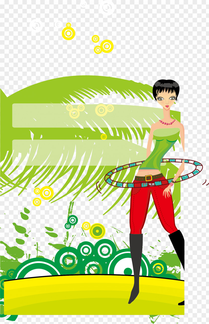 Women 's Summer Sports Poster Cartoon Promotional Material PNG