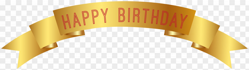 Happy Birthday Gold Banner Clip Art PNG