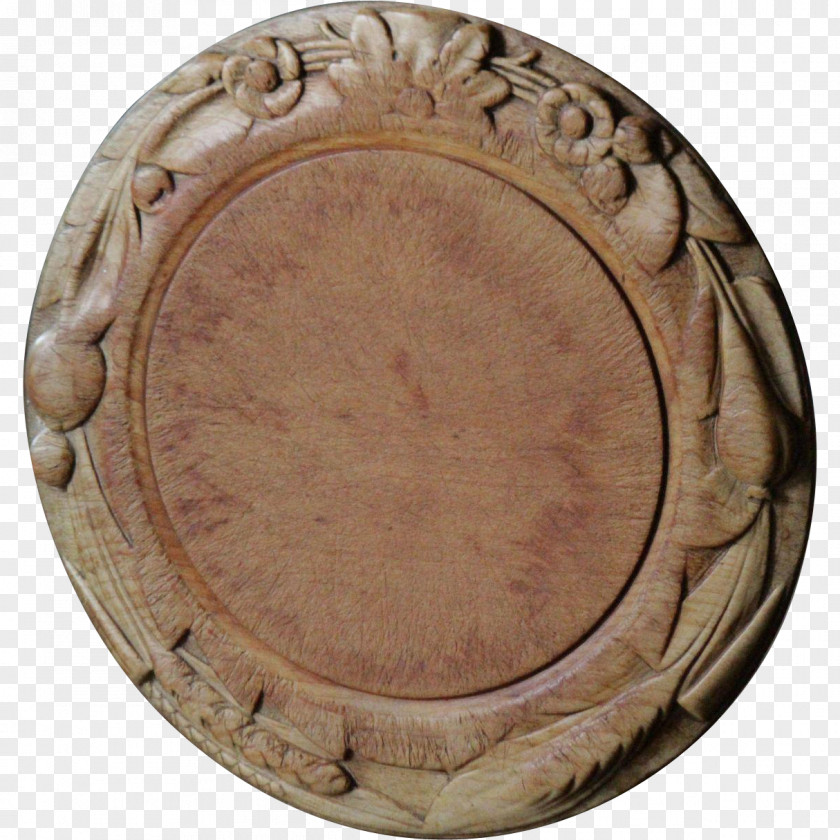 Antique Breadboard Wood Carving Treen PNG