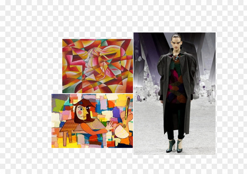 Collage Fashion Design Graphic Cubism PNG