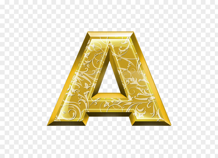 Gold Letter Alphabet Color PNG