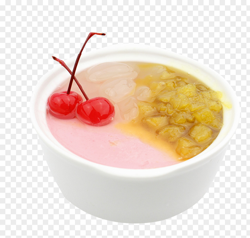 Cherry Green Beans Shuangpinai Double Skin Milk Frozen Dessert PNG