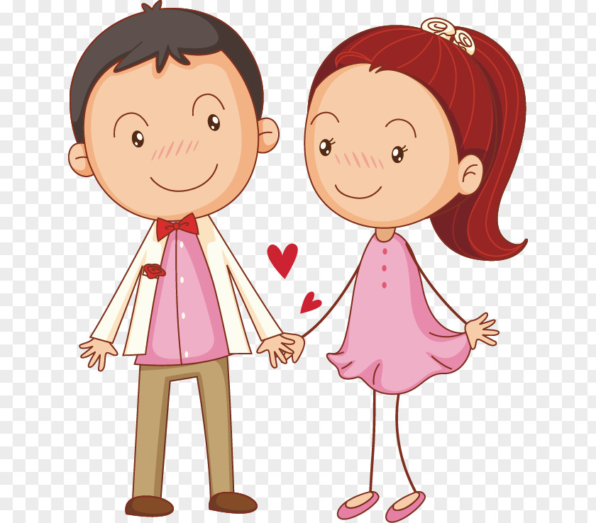 Cute Little Couple Drawing Illustration PNG