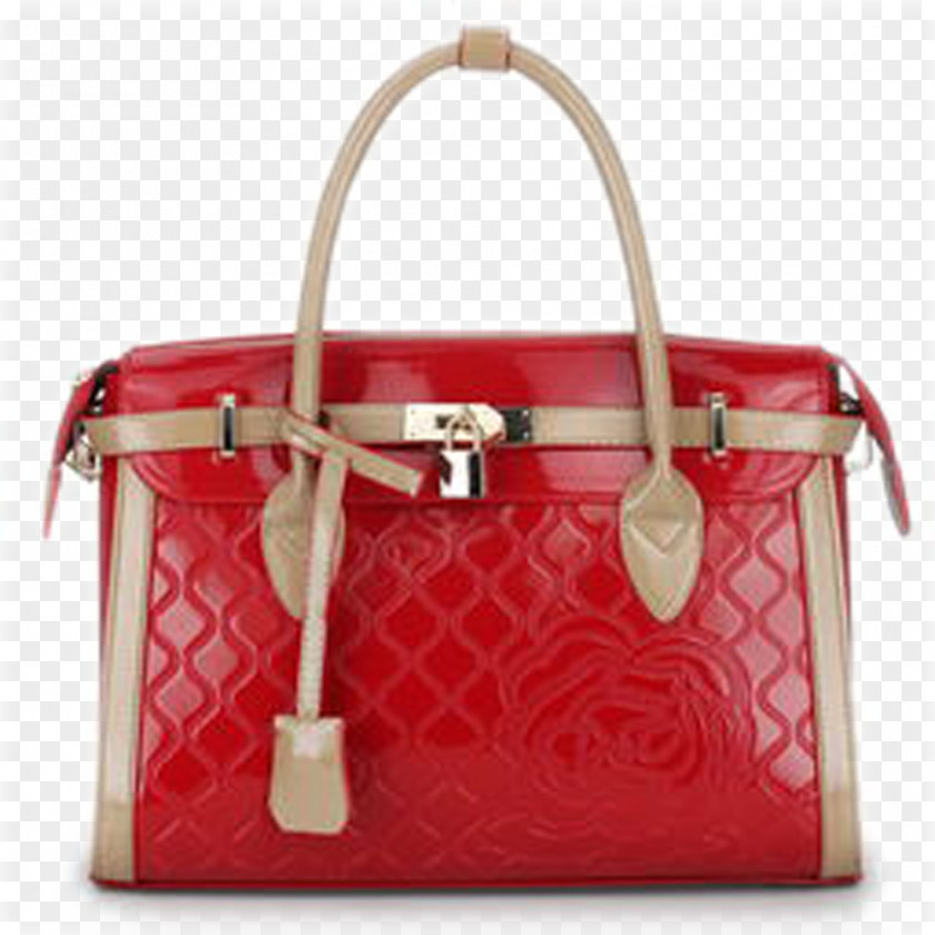 Red Women Bag Tote Leather Handbag Chanel PNG