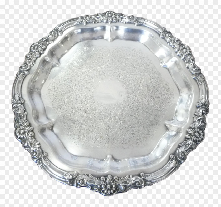 Tray Platter Tableware Silver Glass PNG