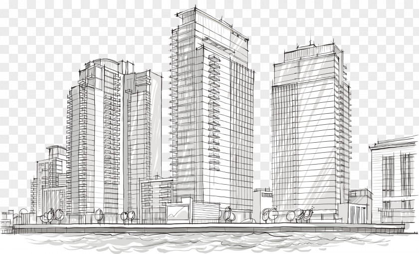 Building Drawing Paper Architecture Sketch PNG