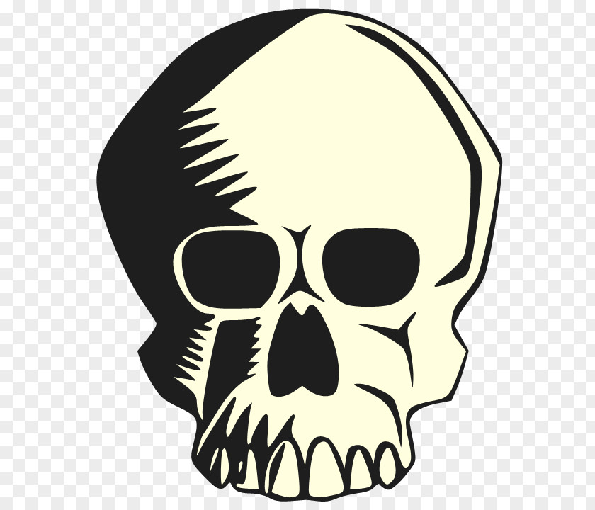 Halloween Skull Sticker Text Label Gold Eye PNG