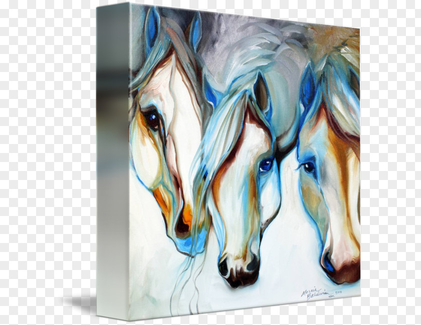 Horse Watercolor Painting Canvas Print PNG
