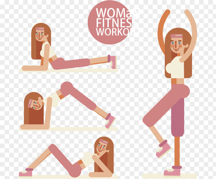 Female Fitness Movement Euclidean Vector Bodybuilding Woman PNG