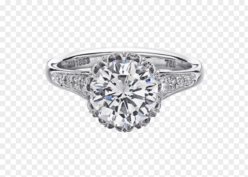 Glowing Halo Engagement Ring Wedding Ritani Diamond PNG