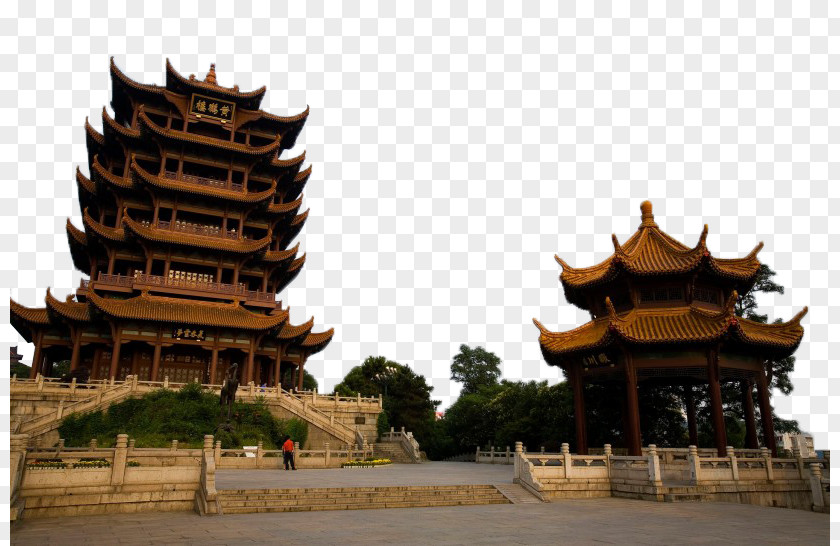 Yellow Crane Tower Square Wuhan Four Great Towers Of China Stock Photography PNG