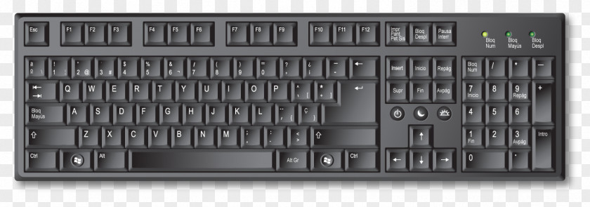 Computer Keyboard Numeric Keypads Space Bar Clip Art PNG