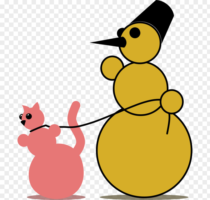 Yellow Snowman Cliparts Cat Map Postcard PNG