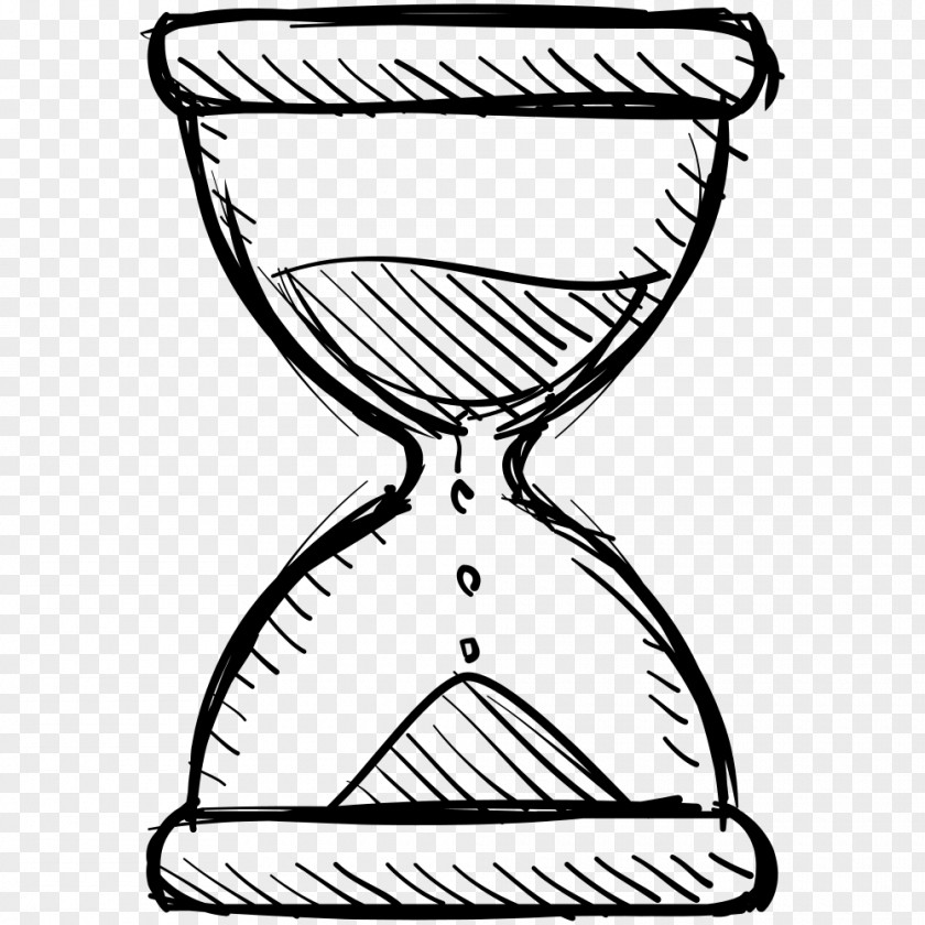 Hourglass Drawing Clock PNG