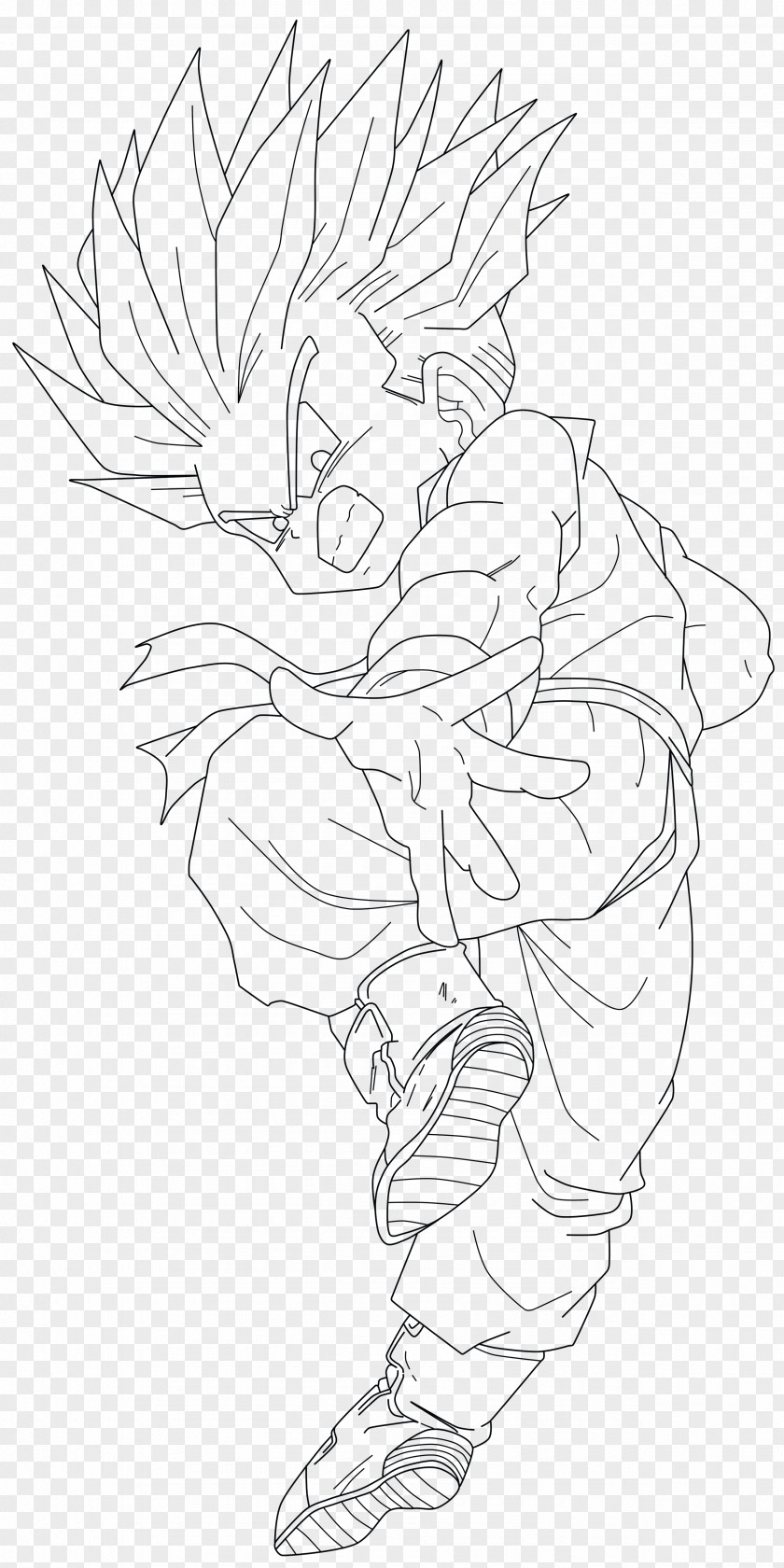 Lineart Vector Trunks Line Art Drawing Goku Super Saiya PNG