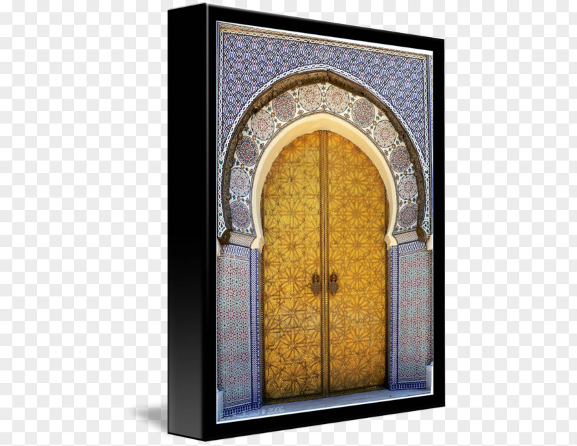 Moroccan Door Window Arch Facade Gallery Wrap Canvas PNG