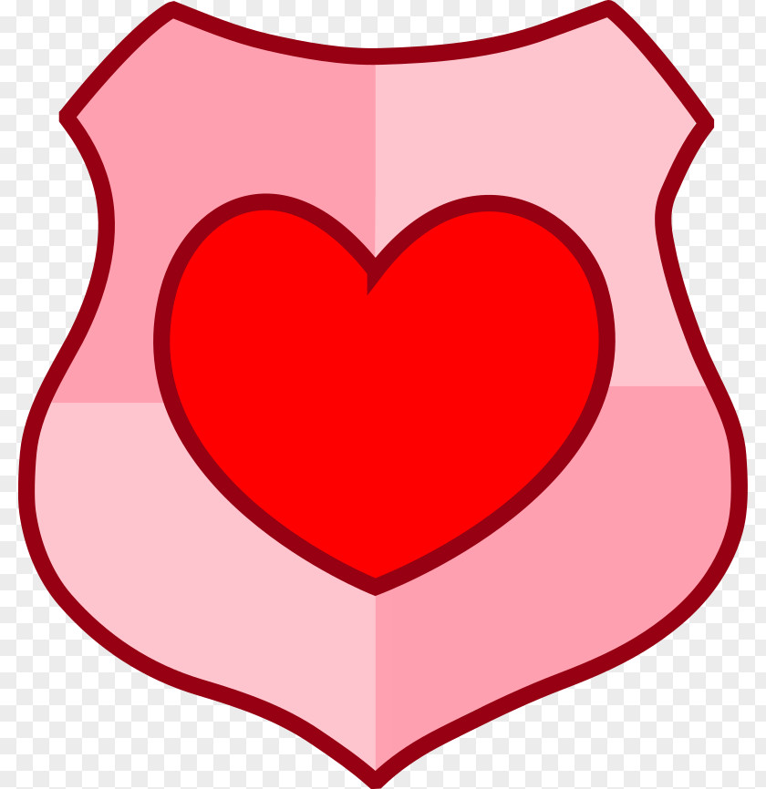 Pink Heart Shield Clip Art PNG
