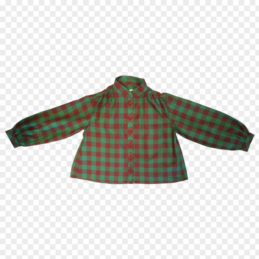 Button Blouse Tartan Sleeve Outerwear PNG