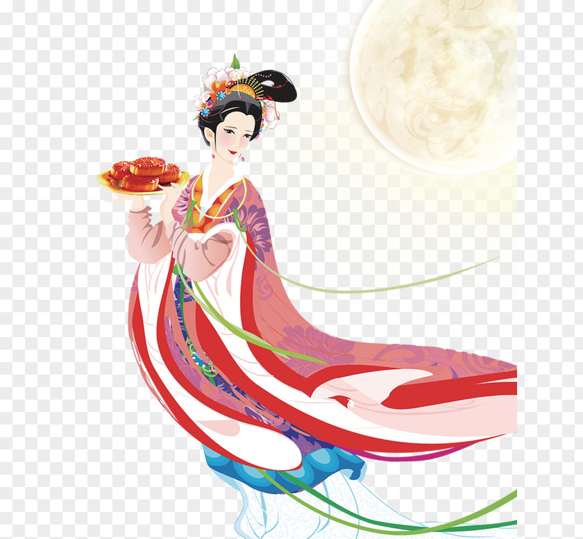 Mid-Autumn Festival Moon Full Chang E Mooncake Change Rabbit PNG