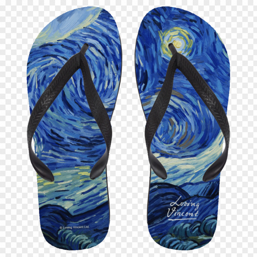 Painting Flip-flops The Starry Night Van Gogh Museum Make A Masterpiece -- Gogh's PNG