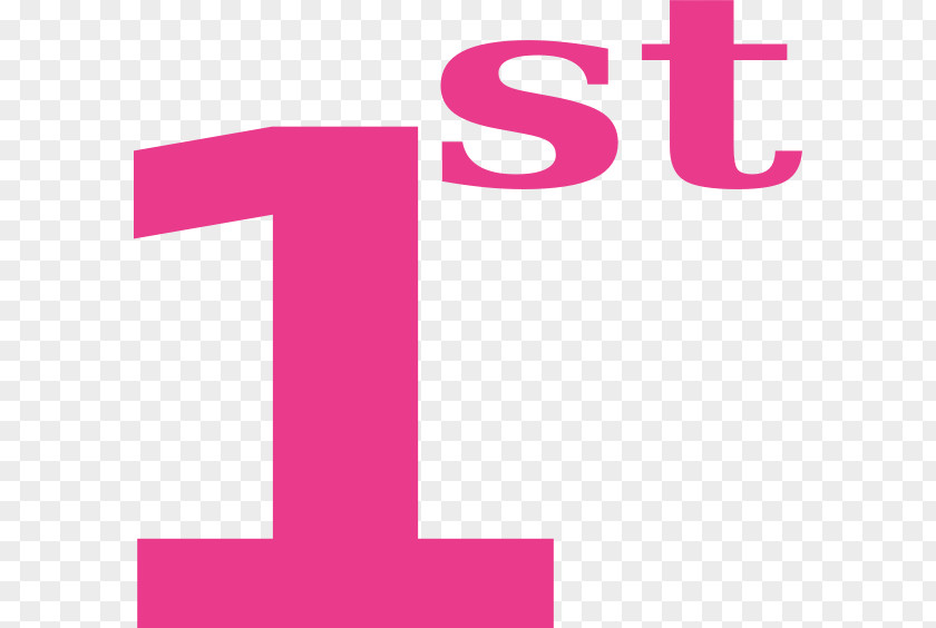 Pink Number One Clip Art PNG