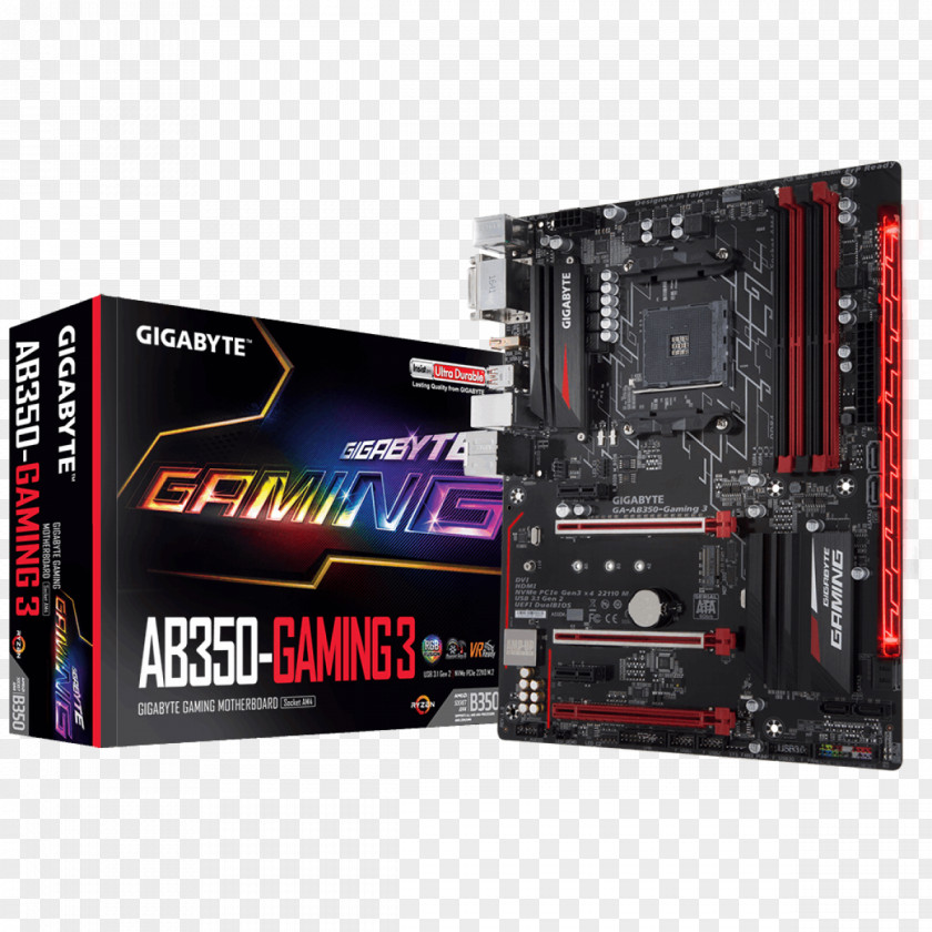 Socket Am4 AM4 Gigabyte GA-AB350-Gaming 3 DDR4 SDRAM Motherboard PCI Express PNG